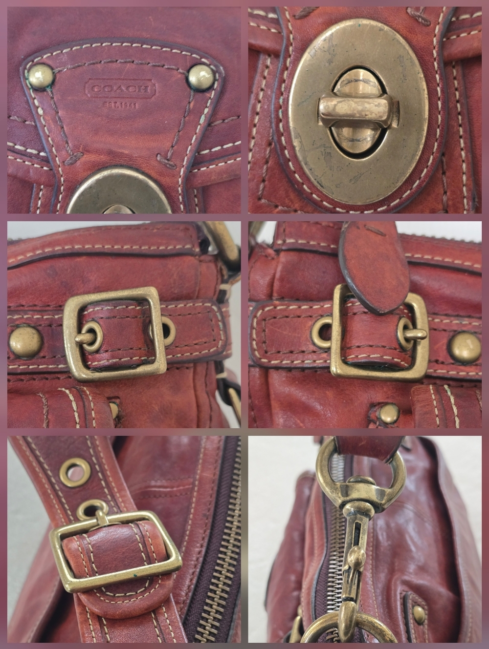 Vintage COACH Legacy 65th Turnlock Leather Shoulder Bag Brown 11127 Y2K - Picture 14 of 16
